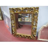 A Gilt Scroll Framed Rectangular Wall Mirror 86 x 107cm