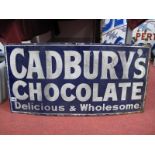 A 'Cadbury's Chocolate Delicious and Wholesome' Enamel Wall Sign, 38 x 76cm.