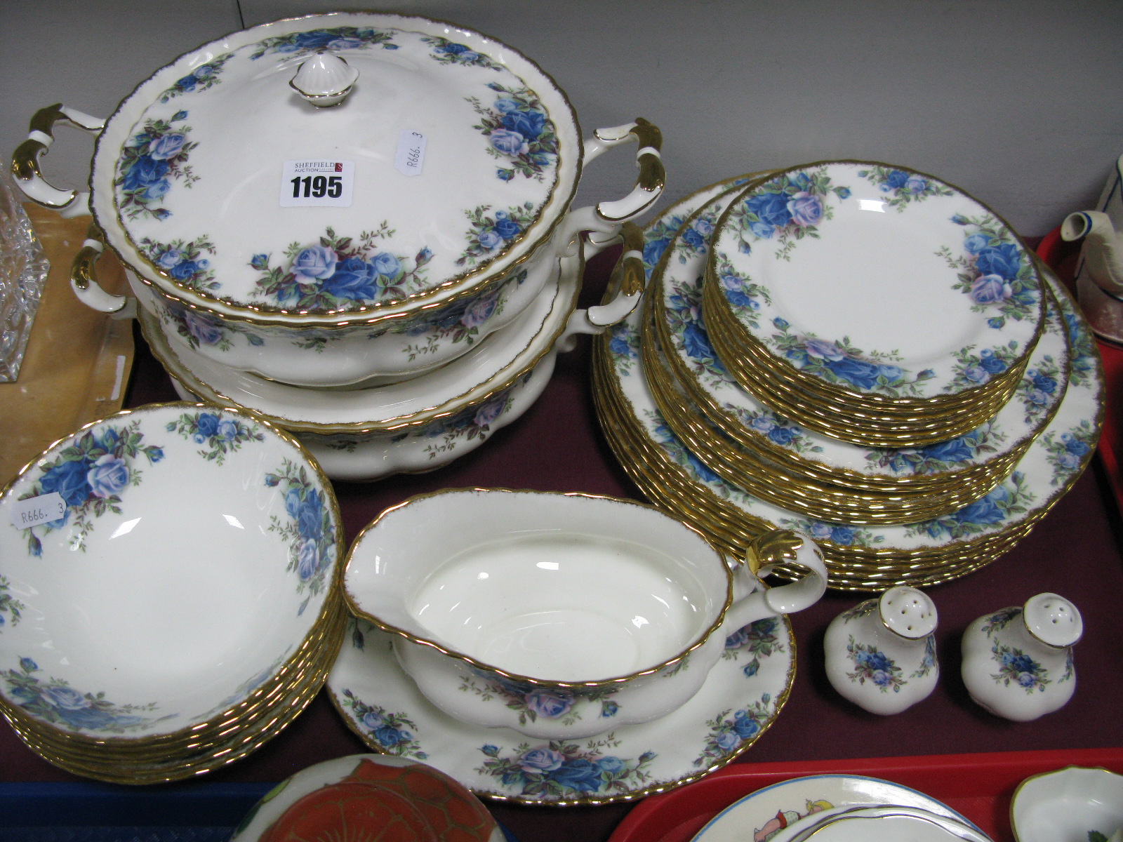 Royal Albert 'Moonlight Rose' Dinner Ware, of twenty none pieces, including two tureens, six dinner,