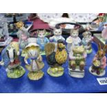 Beswick Beatrix Potter Figures: Foxy Whiskered Gentleman, Tommy Brock, Mr Jackson, Sally Henny