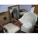 A Gilt Rectangular Shaped Wall Mirror, together with a rectangular wall mirror; A 1920's Armchair