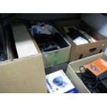 Enlarger, Zeiss Ikon projector, photographic paper, camera carry case, cameras, etc.