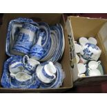Copeland Italian Spode, Churchill, Willow Pattern and other ceramics:- Two Boxes