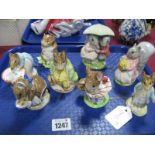 Beswick Beatrix Potter Figures: Goody and Timmy Tiptoe, Goody Tiptoes, Johnny Townmouse, Mrs