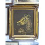 Keith Swift (Chesterfield Area Artist), Study of a Greyhound, oil on board, 49 x 39cm, signed and