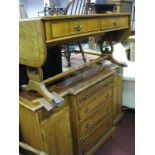 A Yew Wood Sofa Table, having two drawers, plus breakfront sideboard 117cm wide.