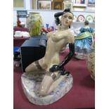 A Peggy Davies Erotic Figurine 'Megan', an artist original in this colourway by Victoria Bourne,