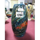 Anita Harris - Koi Carp Skittle Vase, gold signed, 17cm high.