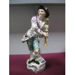 An Early XX Century Continental Porcelain Model of a Gentleman with Bagpipes in XVIII Century