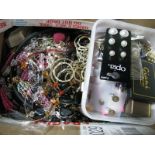 A Large Mixed Lot of Assorted Costume Jewellery Bead Necklaces and Earrings:- One Box