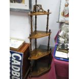 A XIX Century Walnut Four High Corner What-Not, with turned finials, turned supports, 138cm high,