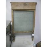 A Vintage Washboard. with textured glass panel.