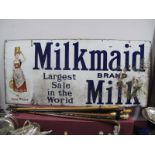 A 'Milkmaid Milk Board Largest Sale in The World' Enamel sign 56 x 123cm