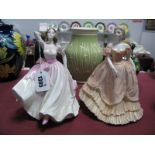 Coalport Ladies of Fashion Figurines 'Young Love' and 'Louisa'.