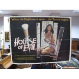 Horror Film Poster: 'House of Evil' (aka House of Sorority', original 1983 slashes quad film