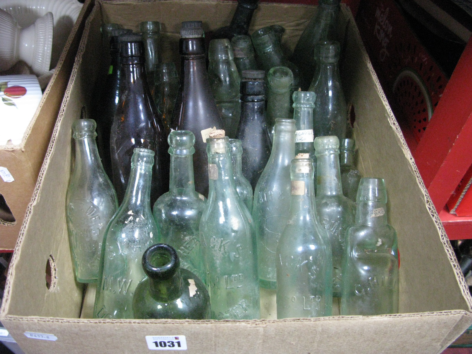 A XIX Century Slacks Doncaster Marble Top Bottle, a XIX Century Ward Ales Doncaster marble top