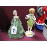 Royal Worcester Figurines, 'Wednesday's Child Knows Little Woe' 3521 and Grandmothers Dress 3081. (