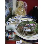 Asquiths Collectors Gold Plush Teddy bear, pair Copeland Spode's tower oval dishes, Belleek and
