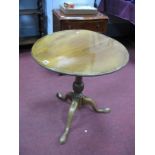 A Reproduction Birdcage Table with Circular Top, twist reeded bulbous knop to turned pedestal on