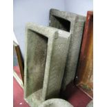 A Pair of Concrete Garden Planters, of rectangular form, 92cm wide.