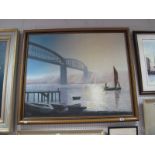 N. Graham 'Royal Albert Bridge Saltash' Oil on Canvas, signed and dated 1986 lower left, 75 x 90cm.