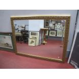 Richmond Bevelled Rectangular Glass Over Mantel Mirror, in gilt frame, having wavy and floral