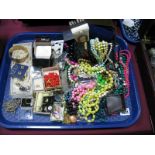 A Selection of Costume Jewellery, including bead necklaces, imitation bead necklaces, rings,