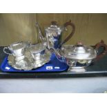 A Lonsdale of Sheffield Electroplated Four Piece Tea Service, composite handles, tapering