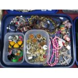 A Mixed Selection of Costume Jewellery, including clip on earrings, bead necklaces etc, a small