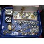 A Selection of Vintage Ladies Costume Jewellery, including two micromosaic panel style bracelets and