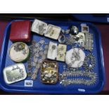 Assorted Costume Jewellery, filigree and other necklaces, bracelets, brooches:- One Tray