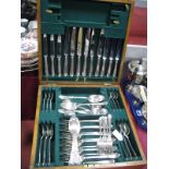 A Mappin & Webb Plated Canteen of Cutlery, six setting (lacking three piece carving set); a set