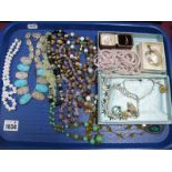 A Small Mixed Lot of Assorted Vintage and Later Costume Jewellery, including a "Czechoslovakia" bead