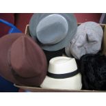 PMK Russian Kossak Hat, bearing label, another similar, creations Panama hat, Tonak, plus on other