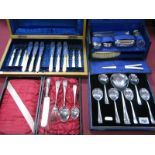 Vintage Cased Travelling Set, cased plated cutlery.