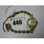 Accsurist; A Ladies Wristwatch, the circular signed dial with Arabic numerals and line markers, to