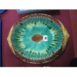 A XIX Century Majolica Pottery Bread Plate, with inscription "Where Reason Rules, The Appetite