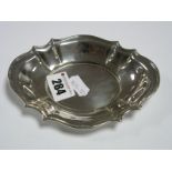 A Hallmarked Silver Trinket Dish, of shaped oval form, 14.7cm wide.