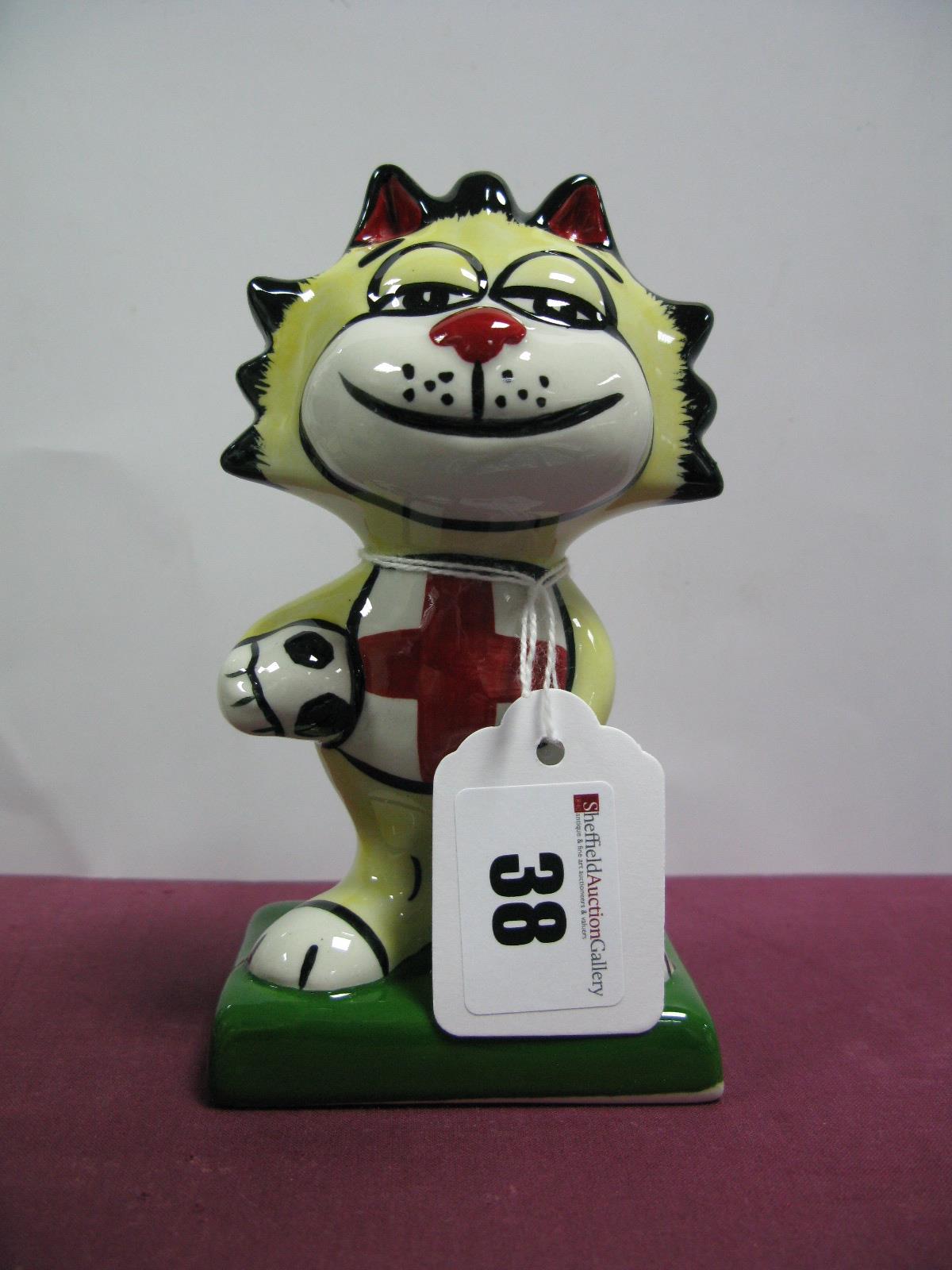 Lorna Bailey - England Football the Cat, 13.5cm high.