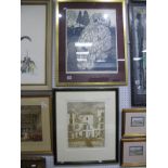 Zena Flax (British) 'Acton Burnell, Shropshire' artists proof print, 34 x 27.5cm, signed, Karen