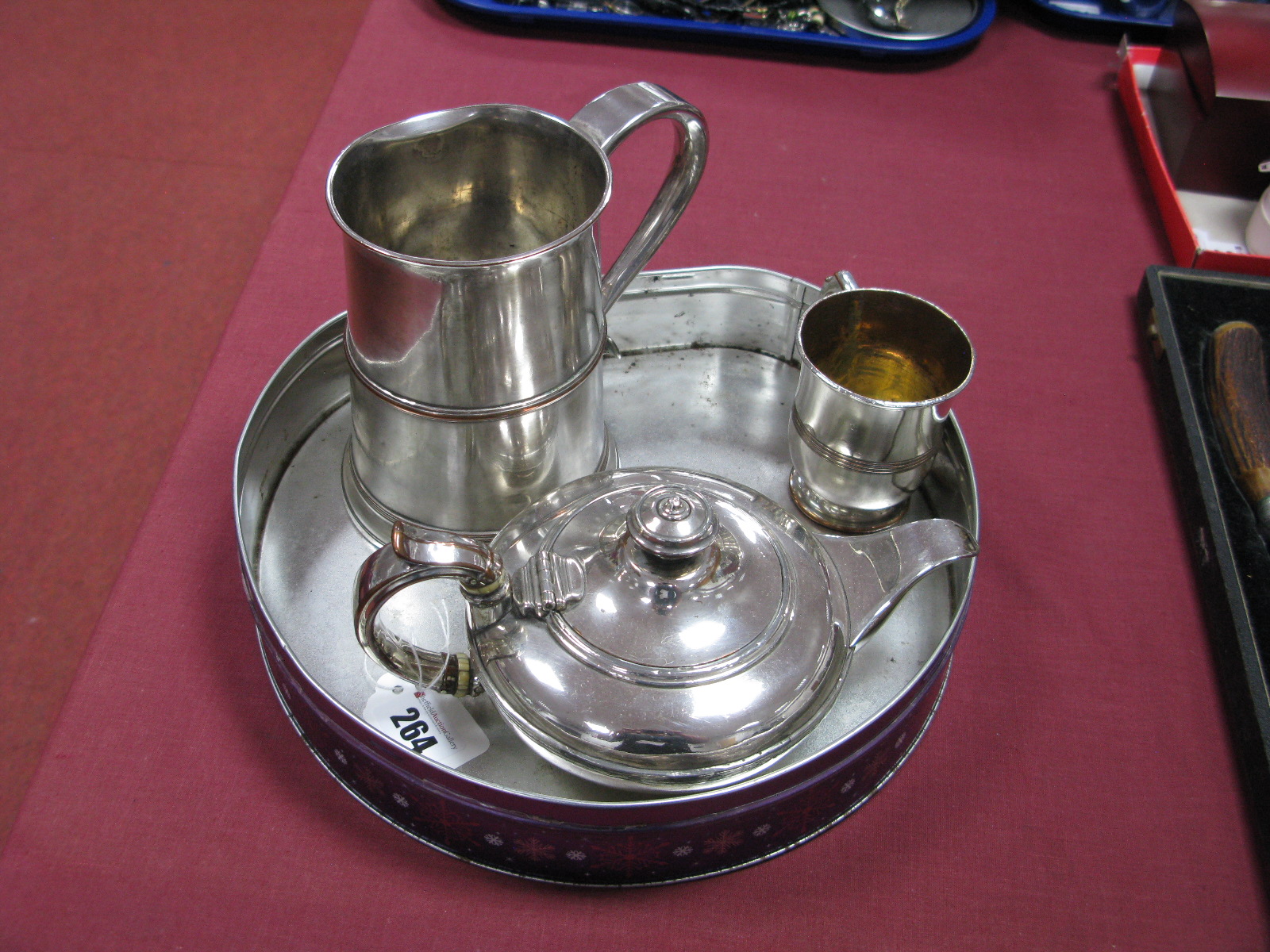 A Matthew Boulton Plated on Copper XIX Century Bachelor's Tea Pot, of compressed circular form