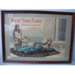 A 'Will's "Gold Flake" Tobacco and Cigarettes' Chromolithograph Advertising Print, 33 x 47cm.