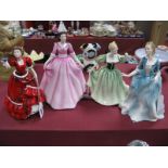 Royal Doulton China Figurines, 'Lily' HN3902, 'Pauline' HN3643, 'Gloria' HN3200, 'Yvonne' HN