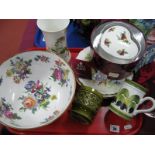 Caverswall Fruit Bowl, Royal Albert heart shaped trinket box, other ceramics:- One Tray