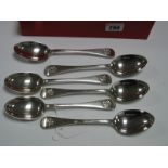 A Set of Six Hallmarked Silver Spoons, S. Bros, Sheffield 1900, monogrammed. (6)