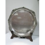 A XIX Century Old Sheffield Plate Salver, of plain design with gadrooned edge, inscribed "