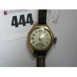 A Chester Hallmarked 9ct Gold Cased Ladies Wristwatch, the dial with Arabic numerals and seconds