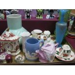 Clews Chameleon Vase, Masons 'Mandelay Red' Clock, Dudson tankard, Royal Albert 'Old Country Roses',