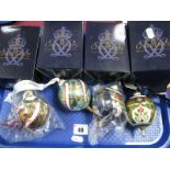Four Royal Crown Derby Imari Christmas Baubles, all boxed. (4)