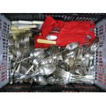 A Large Mixed Lot of Assorted Plated Cutlery:- One Box